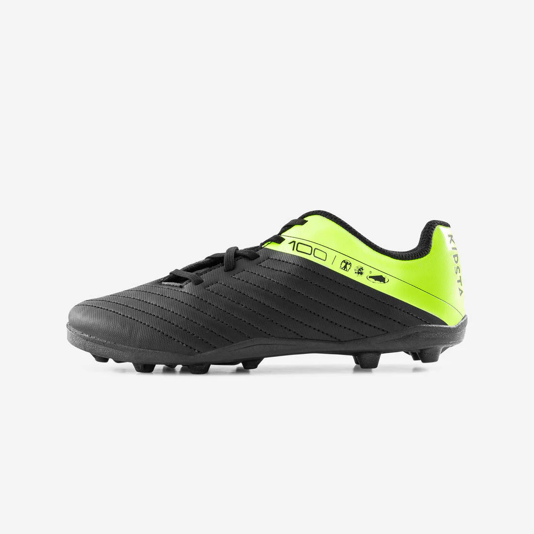 Kids' Football Boots Moulded Studs Black & Yellow - Agility 100 - Image 2