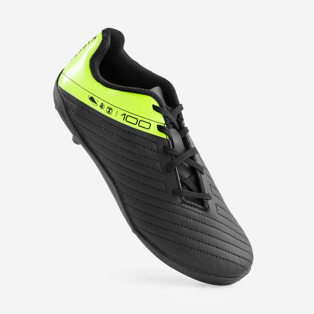 Kids' Football Boots Moulded Studs Black & Yellow - Agility 100 - Image 4