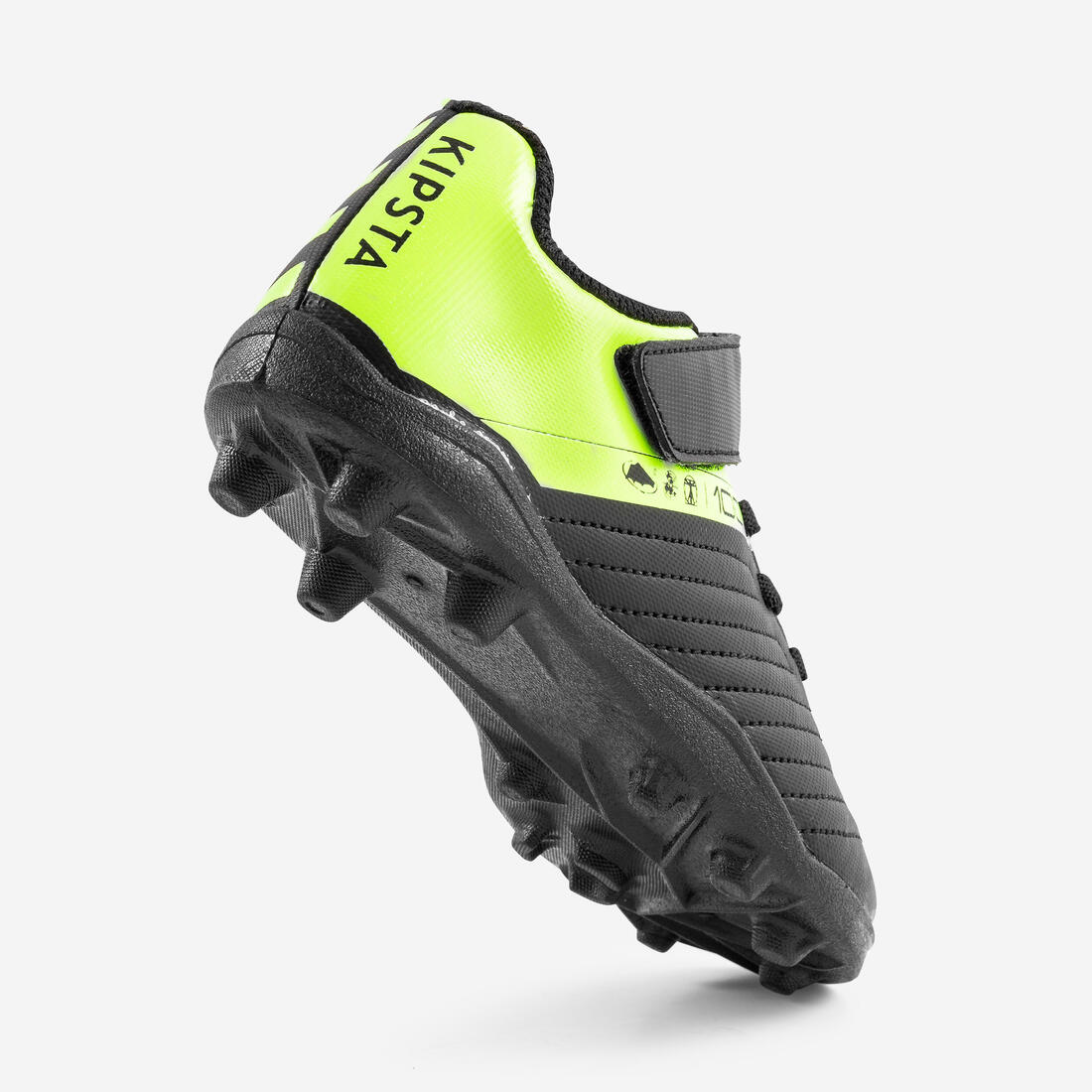 Kids' Football Boots Rip-Tab Moulded Studs Black & Yellow - Agility 100 - Image 5