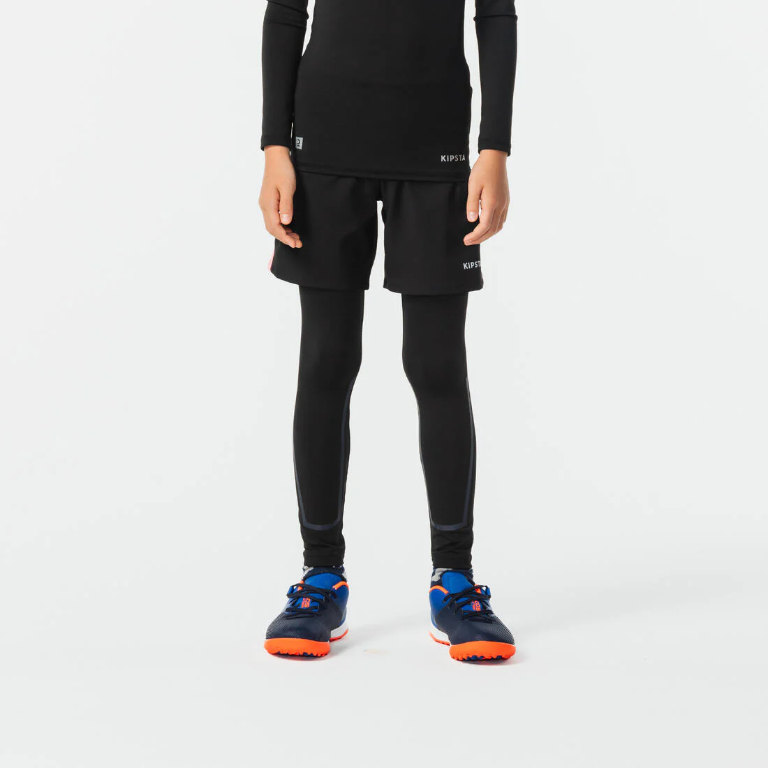 Kids' Football Long-Sleeved Thermal Base Layer Top Keepcomfort 100 - Black - Image 3