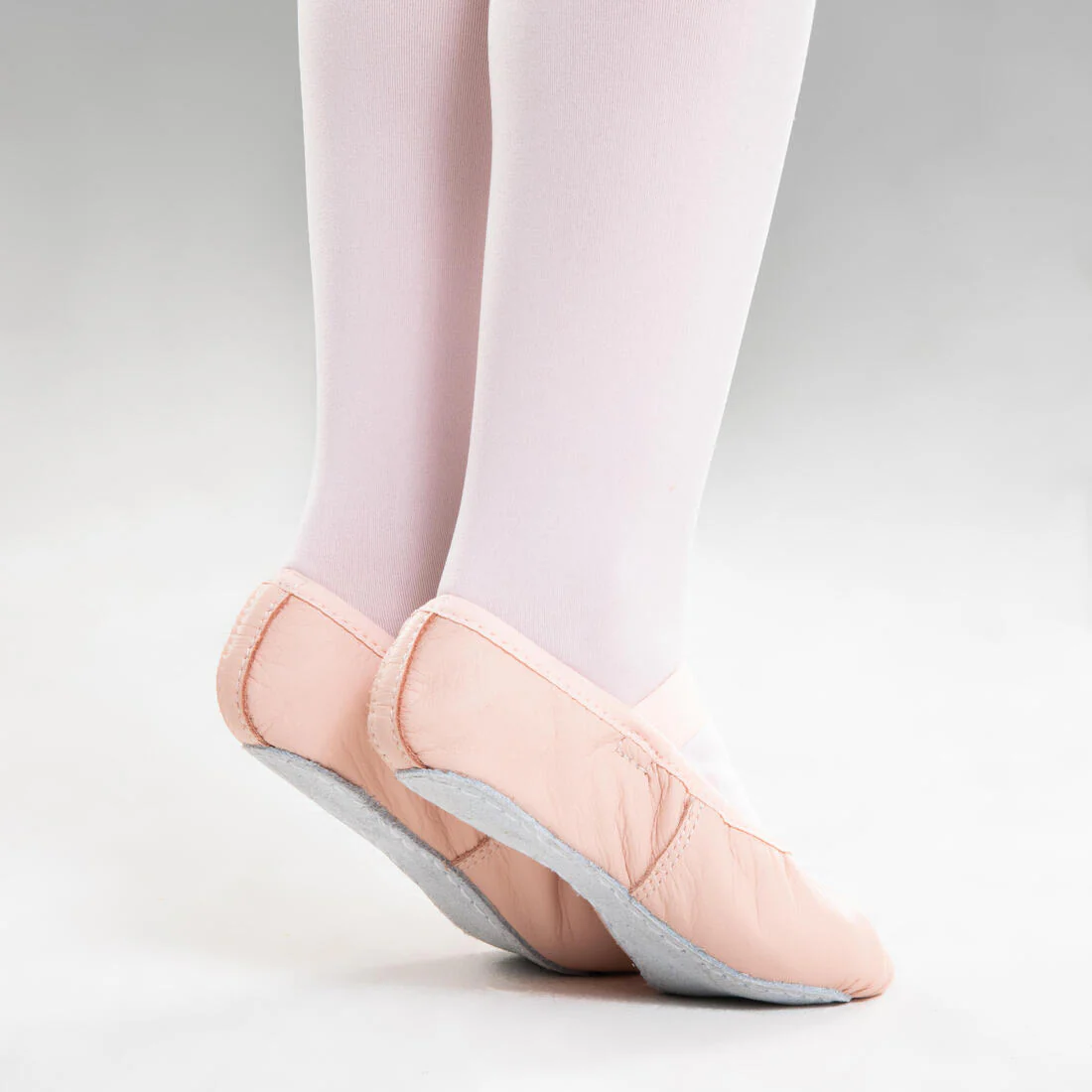 Kids' Full Sole Leather Ballet Demi-Pointe Shoes - Pink - Image 2