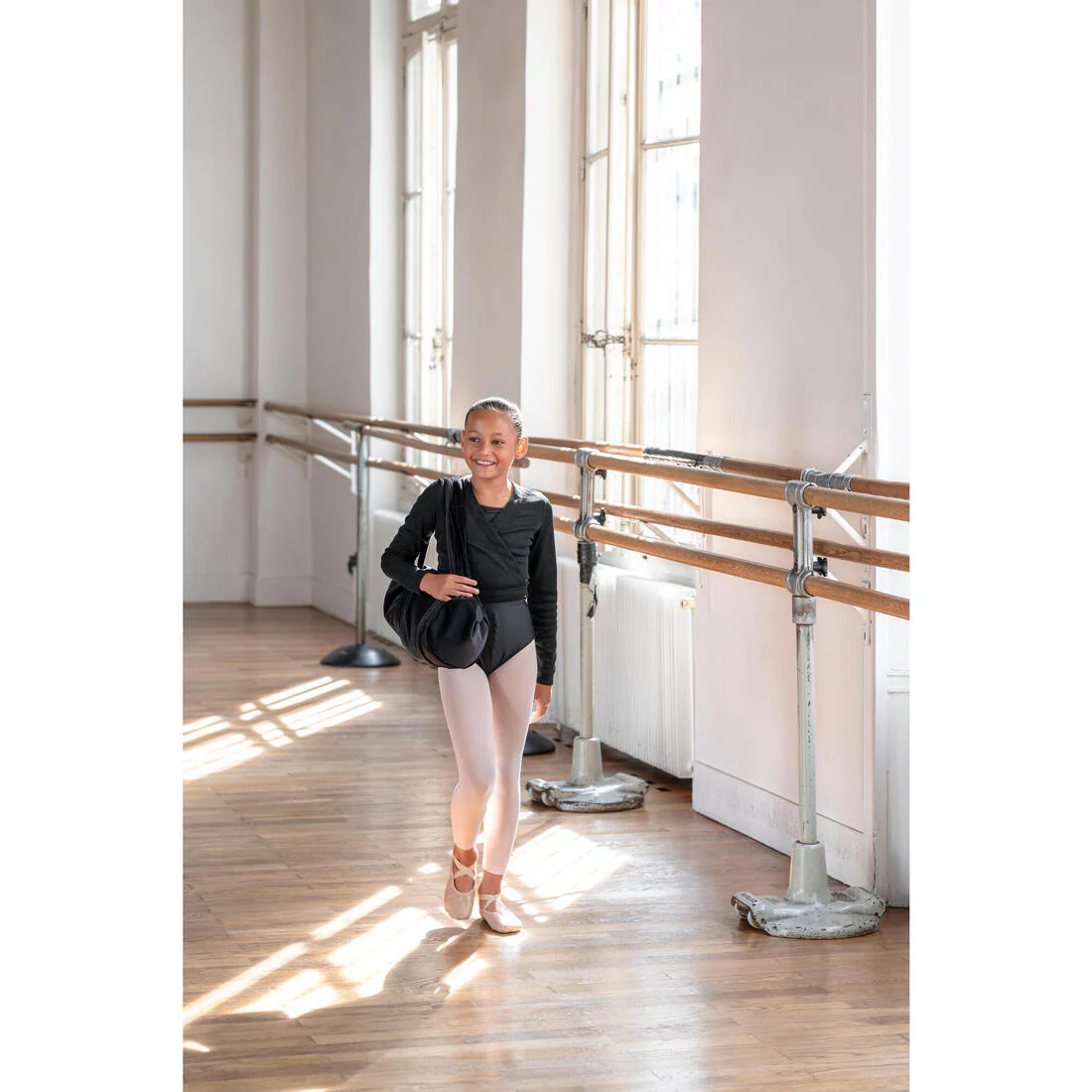 Kids' Full Sole Leather Ballet Demi-Pointe Shoes - Pink - Image 6