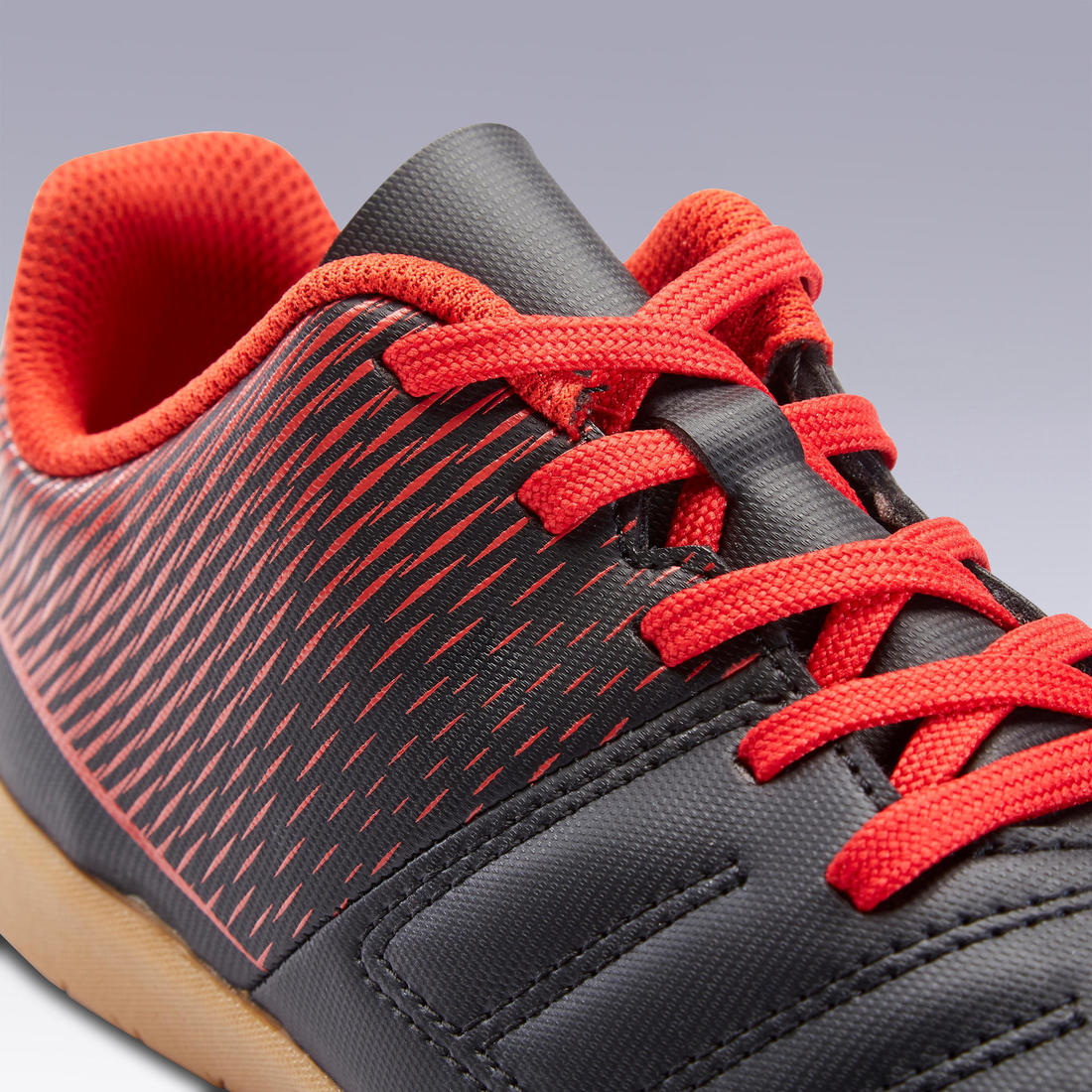 Kids' Futsal Trainers 100 - Black/Red - Image 4