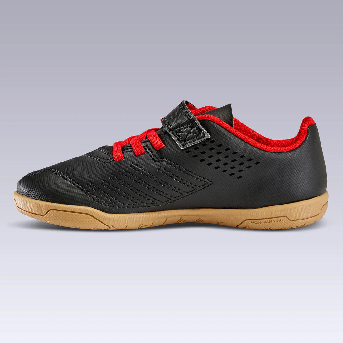 Kids' Futsal Trainers 100 - Black/Red - Image 2