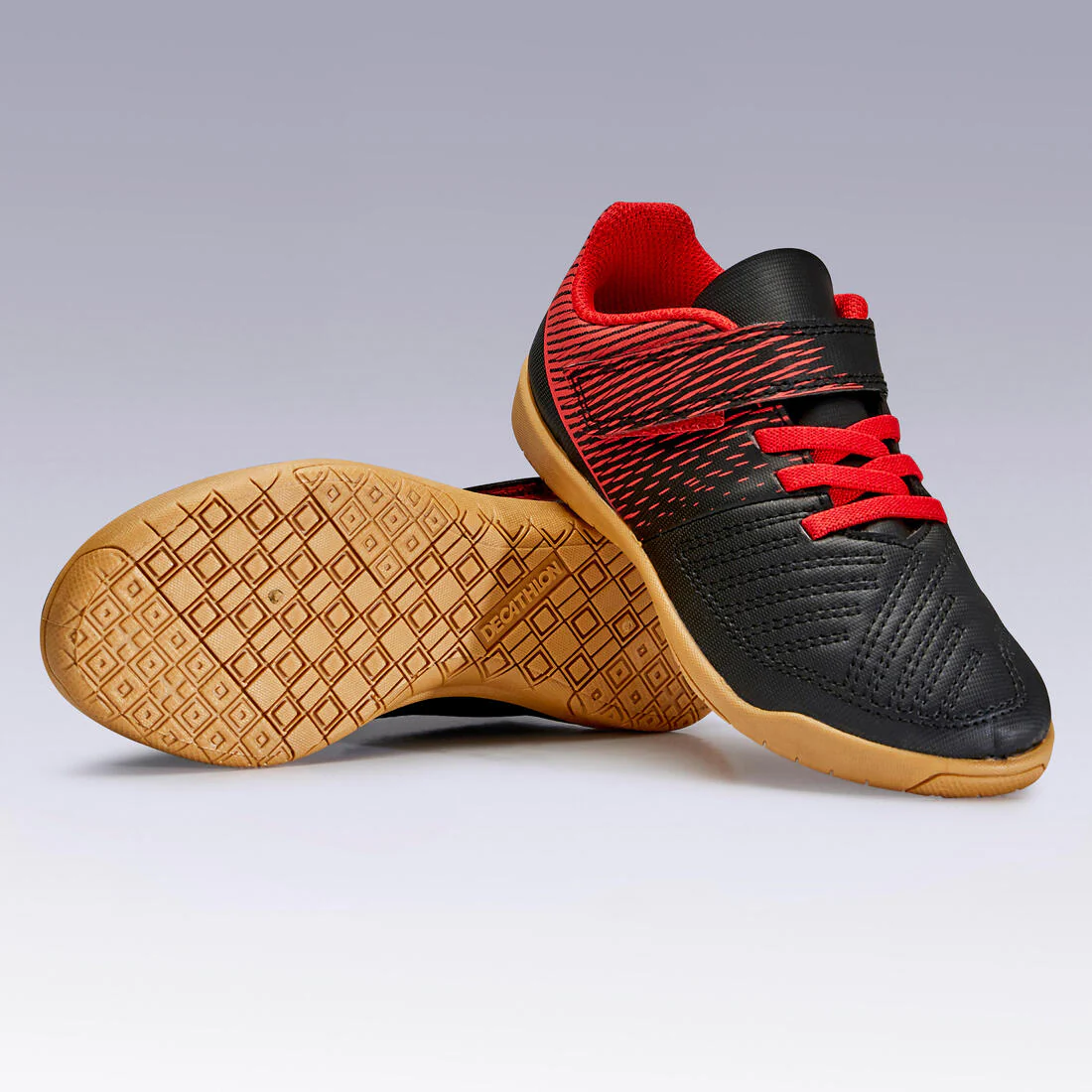 Kids' Futsal Trainers 100 - Black/Red - Image 8