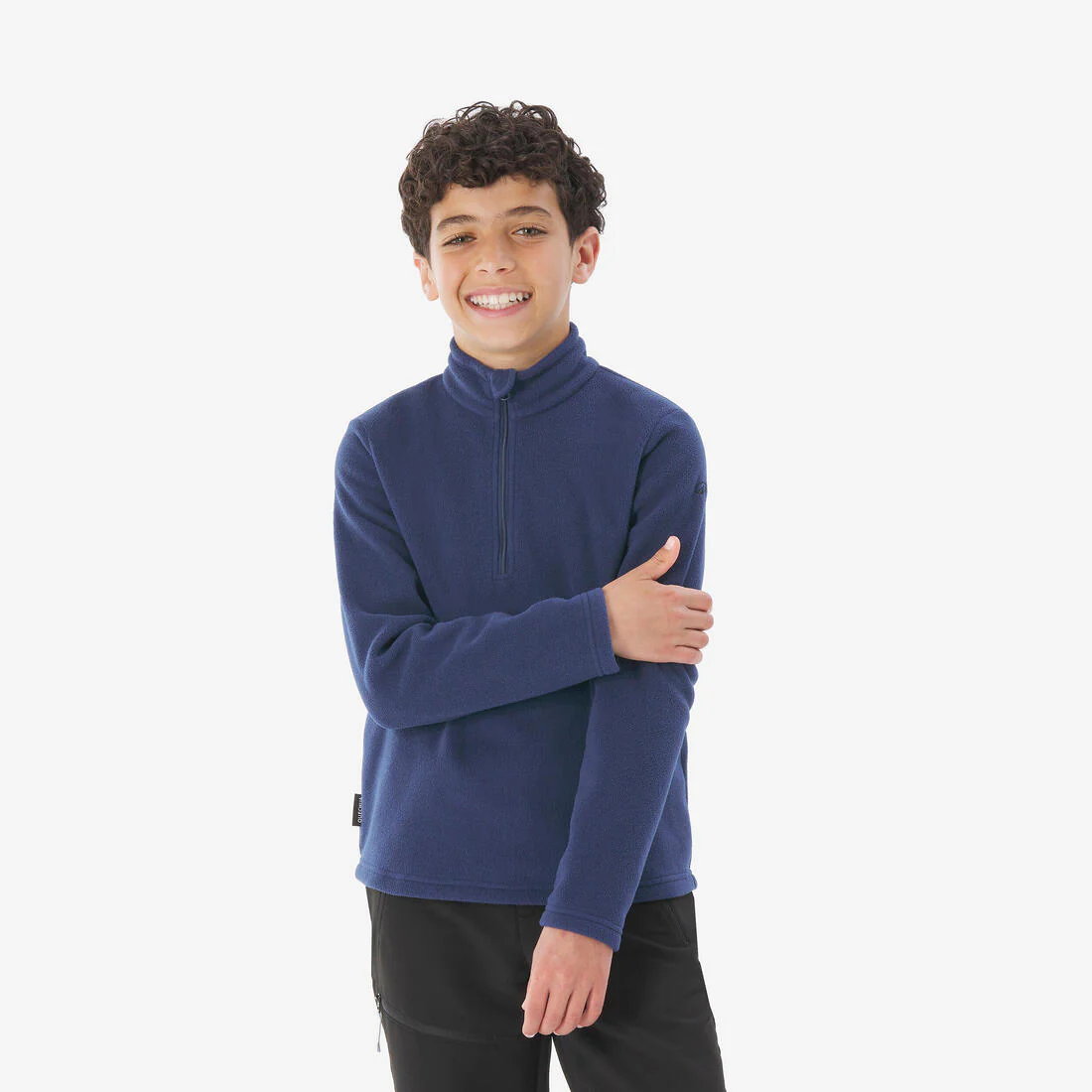 Kids’ hiking fleece jacket MH100 Half Zip - 7-15 years