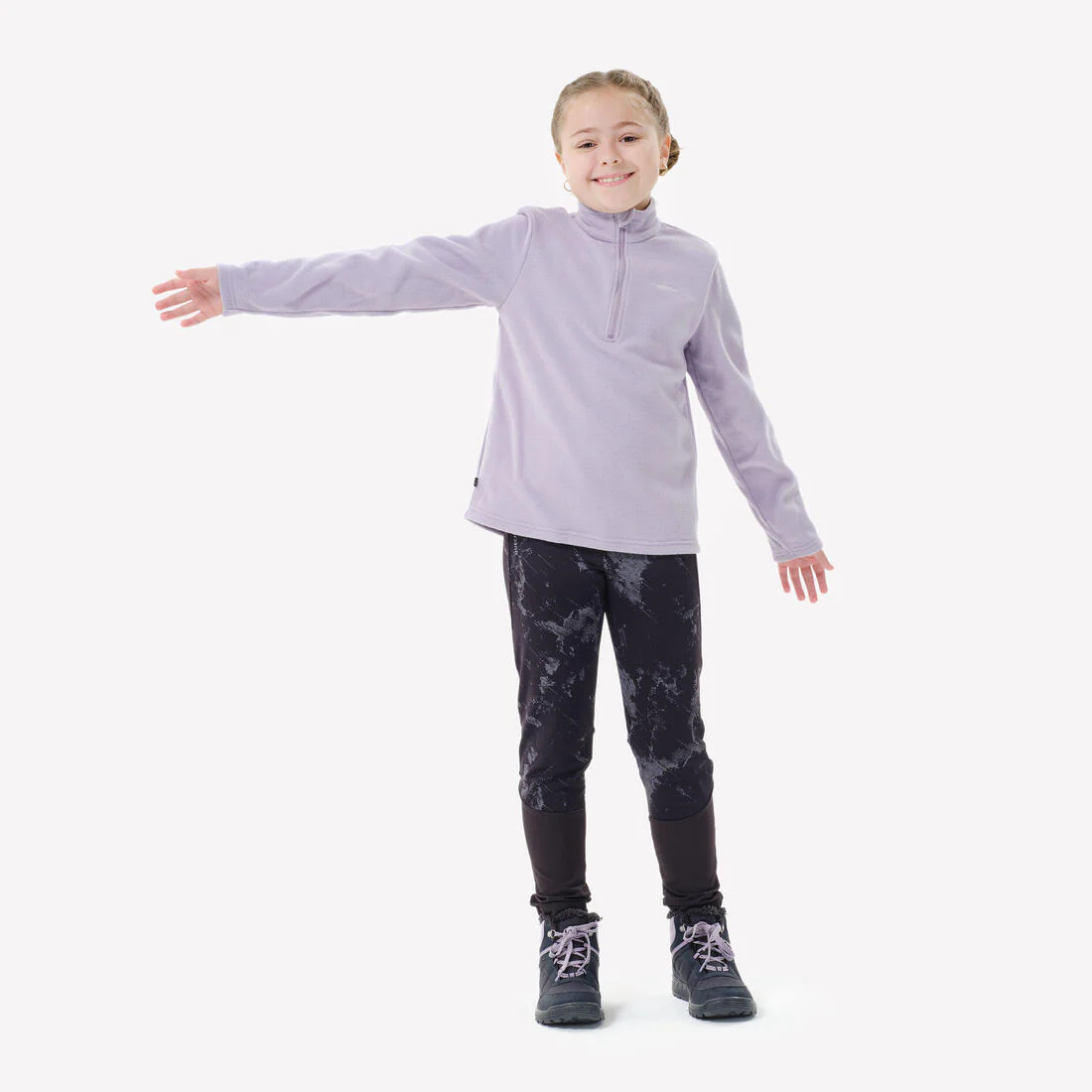 Kids’ hiking fleece jacket MH100 Half Zip - 7-15 years - Image 11