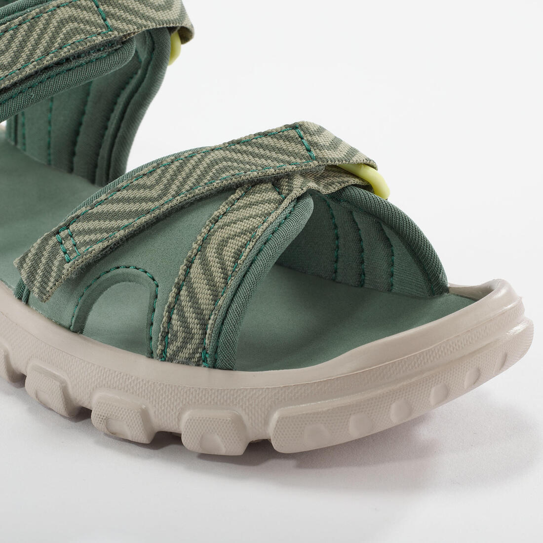 Kids’ hiking sandals with riptab, UK sizes 7 to 12.5, NH100 - Green - Image 10