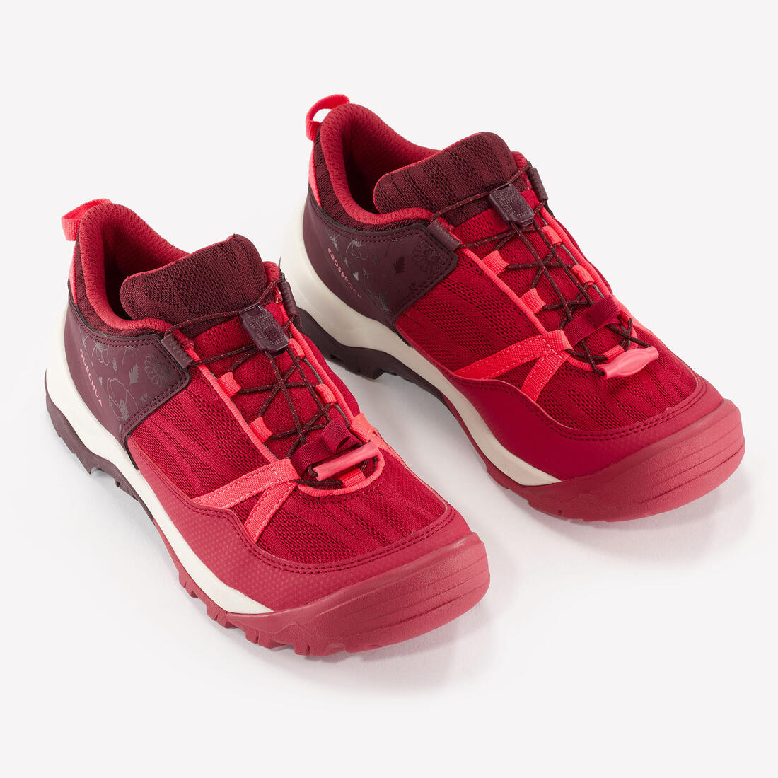 Kids’ Hiking Shoes with Quick Lacing - Sizes 2 to 5 - Burgundy
