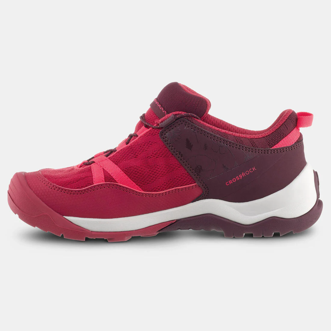 Kids’ Hiking Shoes with Quick Lacing - Sizes 2 to 5 - Burgundy - Image 2