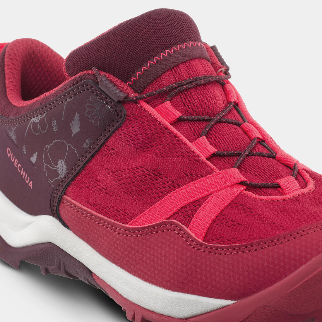 Kids’ Hiking Shoes with Quick Lacing - Sizes 2 to 5 - Burgundy - Image 4