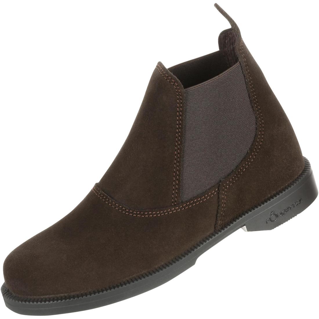 Kids' Horse Riding Leather Jodhpur Boots Classic - Brown - Image 9