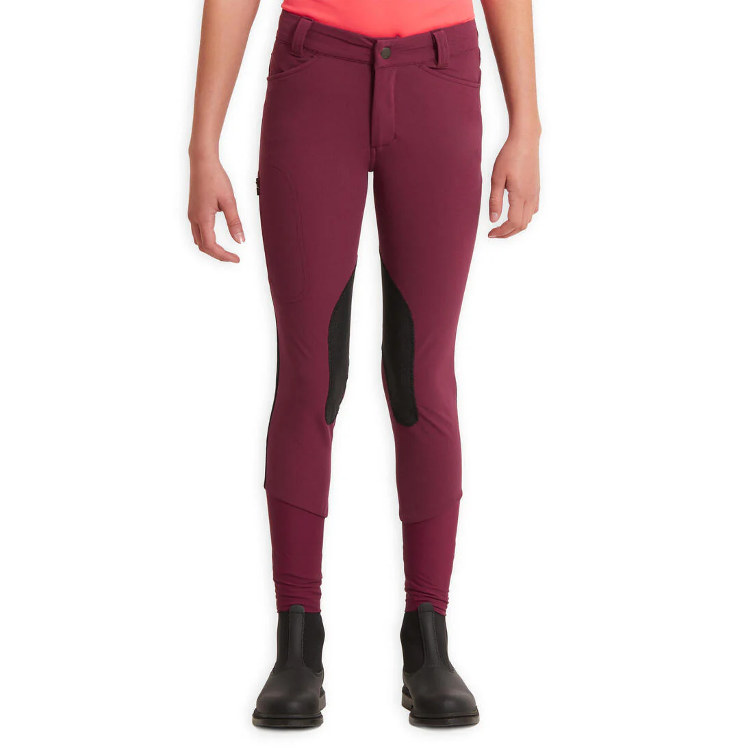 Kids' Horse Riding Lightweight Mesh Jodhpurs with Grippy Suede Patches 500 - Image 16
