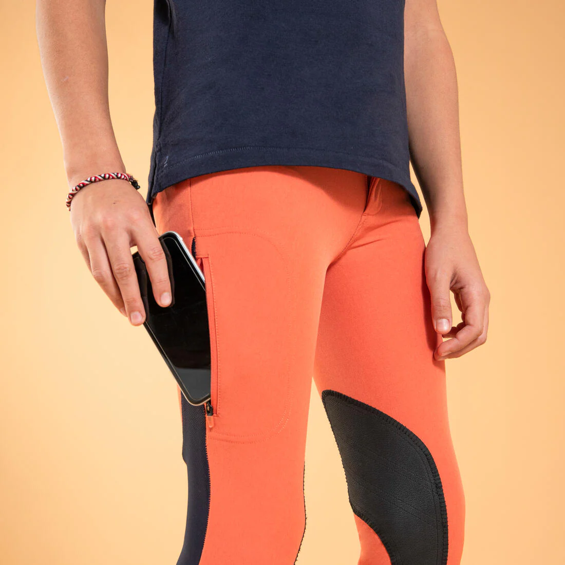 Kids' Horse Riding Lightweight Mesh Jodhpurs with Grippy Suede Patches 500 - Image 17