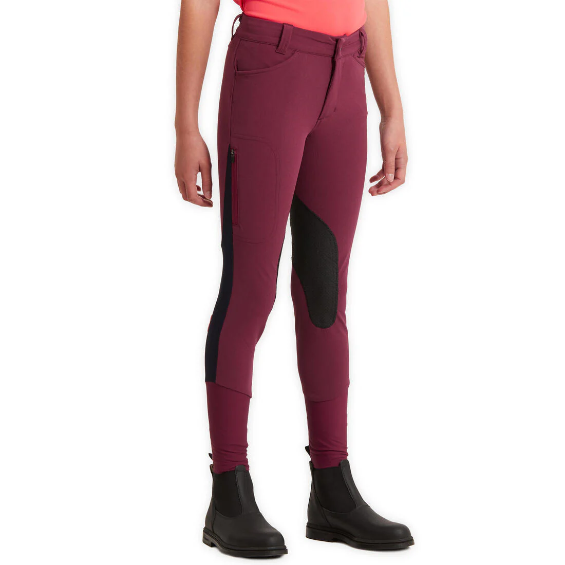 Kids' Horse Riding Lightweight Mesh Jodhpurs with Grippy Suede Patches 500 - Image 18