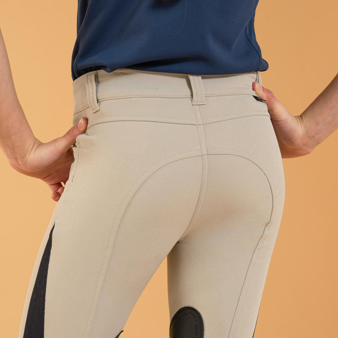 Kids' Horse Riding Lightweight Mesh Jodhpurs with Grippy Suede Patches 500 - Image 19