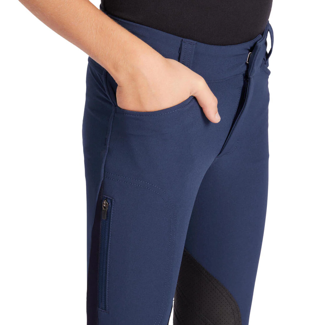 Kids' Horse Riding Lightweight Mesh Jodhpurs with Grippy Suede Patches 500 - Image 31