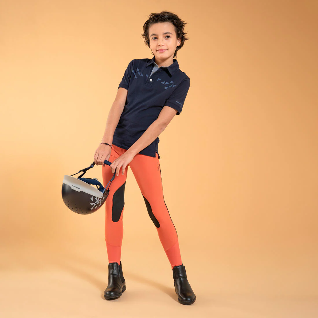 Kids' Horse Riding Lightweight Mesh Jodhpurs with Grippy Suede Patches 500 - Image 7
