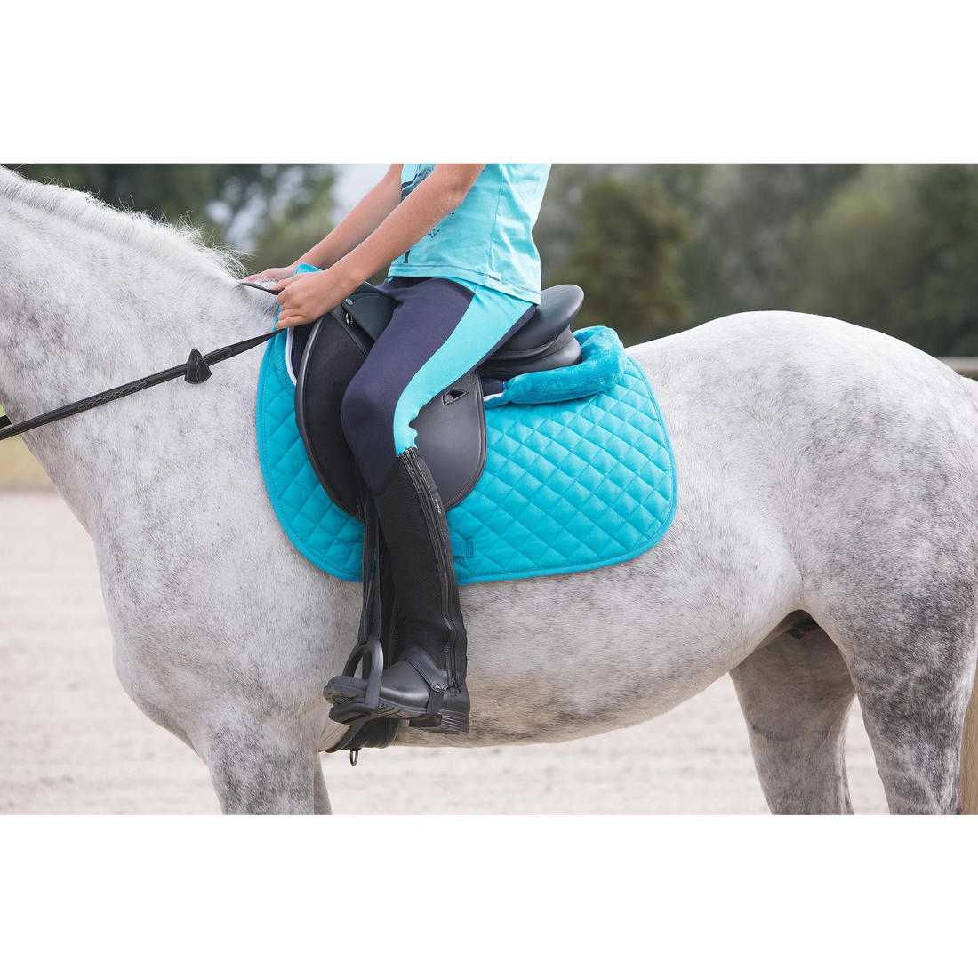 Kids' Horse Riding Mesh Half Chaps 100 - Image 24