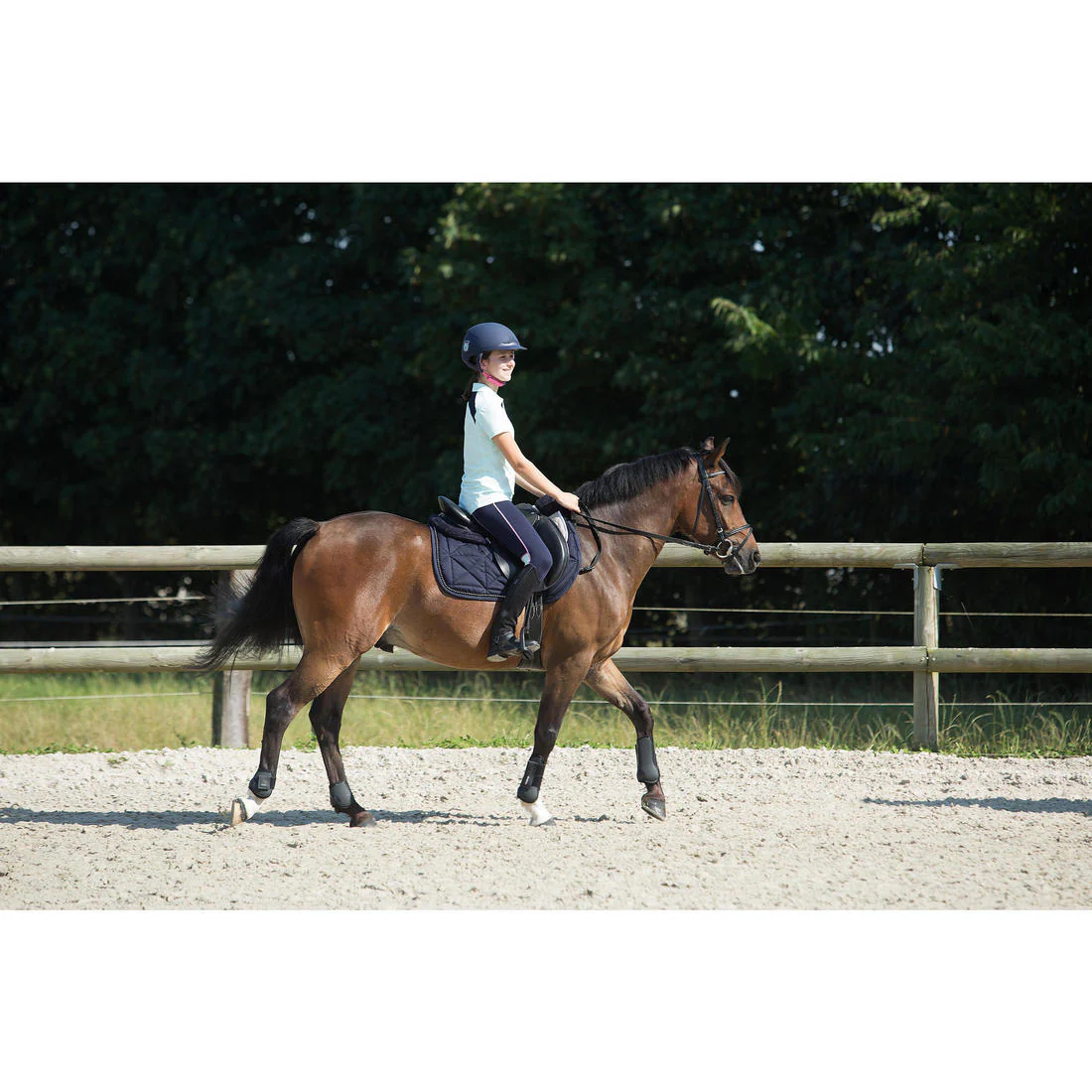 Kids' Horse Riding Mesh Half Chaps 100 - Image 31
