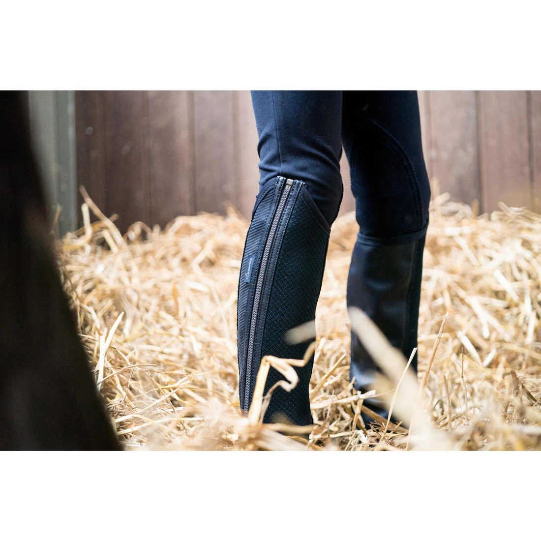 Kids' Horse Riding Mesh Half Chaps 100 - Navy - Image 11