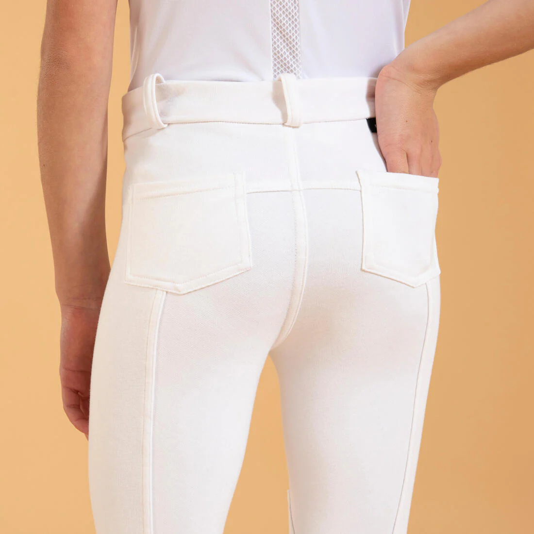 Kids' Horse Riding Show Jodhpurs 100 - White - Image 3