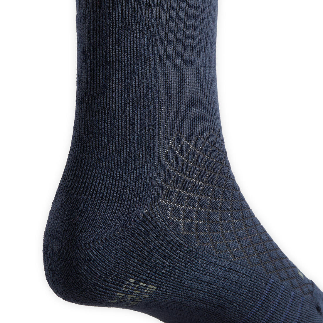 Kids' Horse Riding Socks SKS 500 Twin-Pack - Navy/Pink Pony Print - Image 4