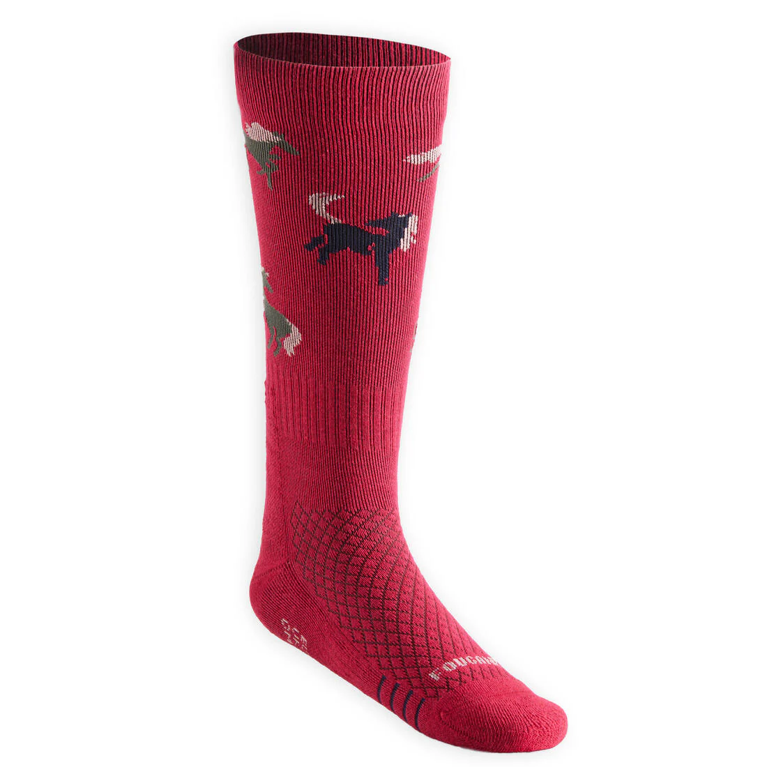 Kids' Horse Riding Socks SKS 500 Twin-Pack - Navy/Pink Pony Print - Image 9