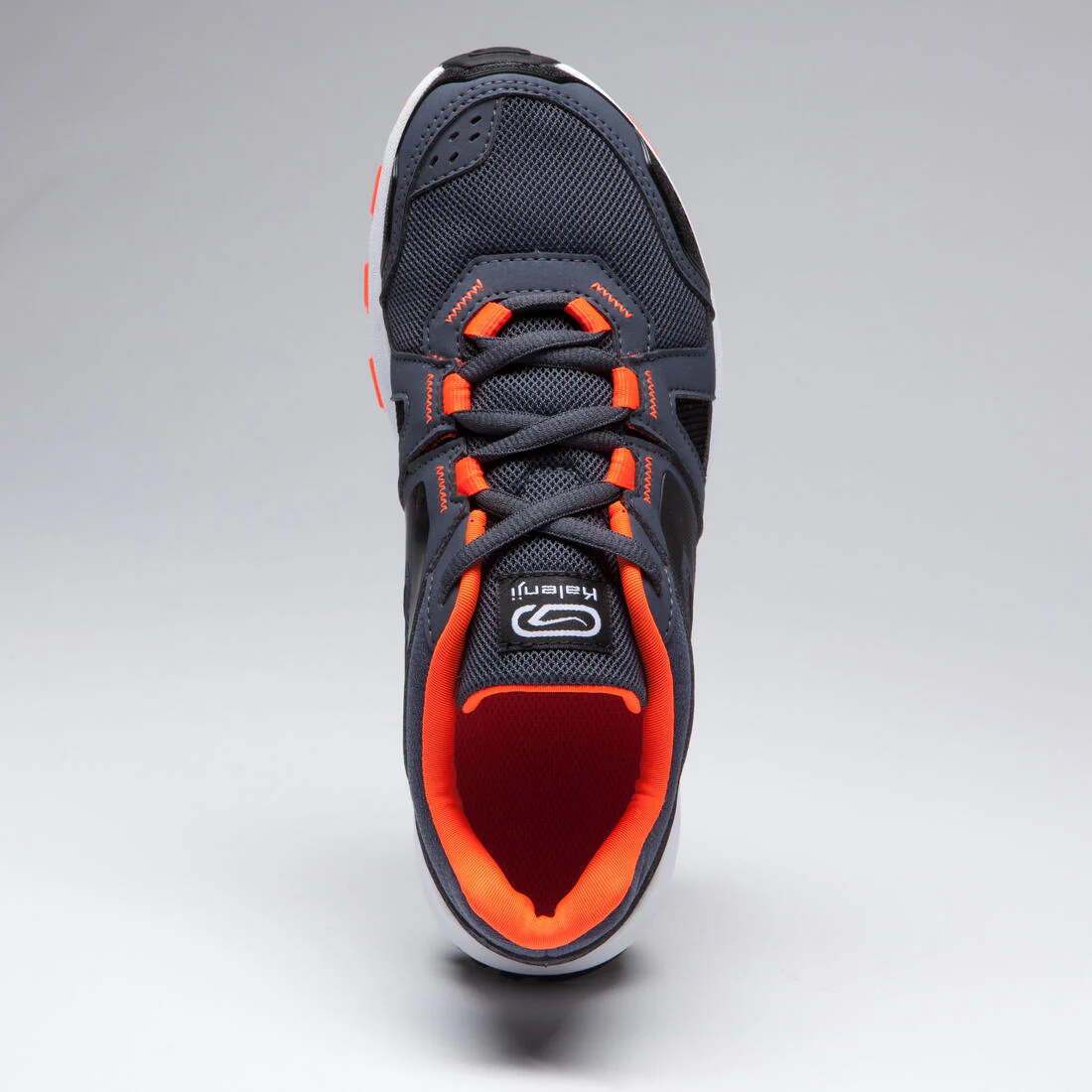KIDS KIPRUN GRIP RUNNING & ATHLETICS SHOES - GREY AND BLACK NEON ORANGE - Image 11