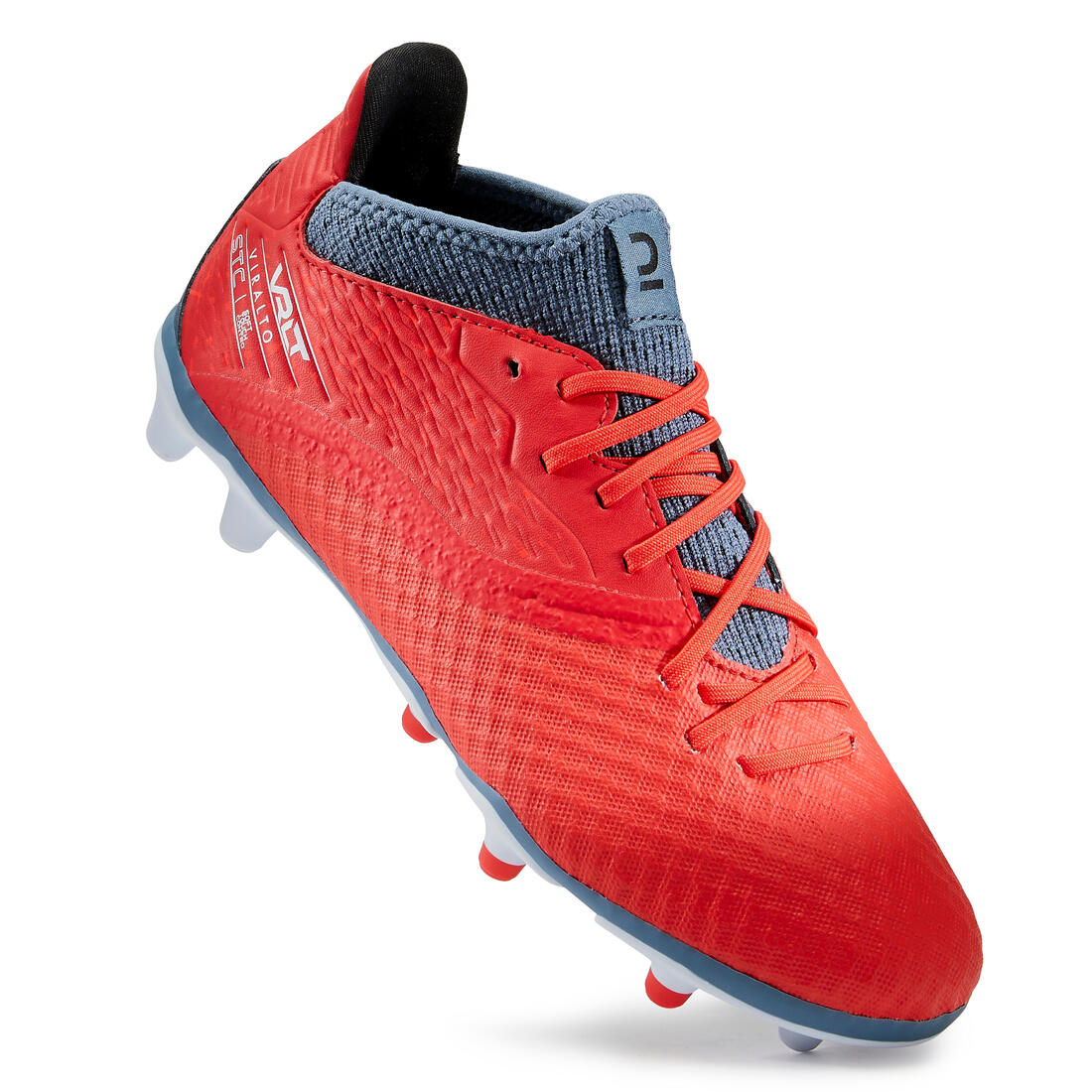 Kids' Lace-Up Comfort Football Boots Viralto III FG - Red & - Image 4