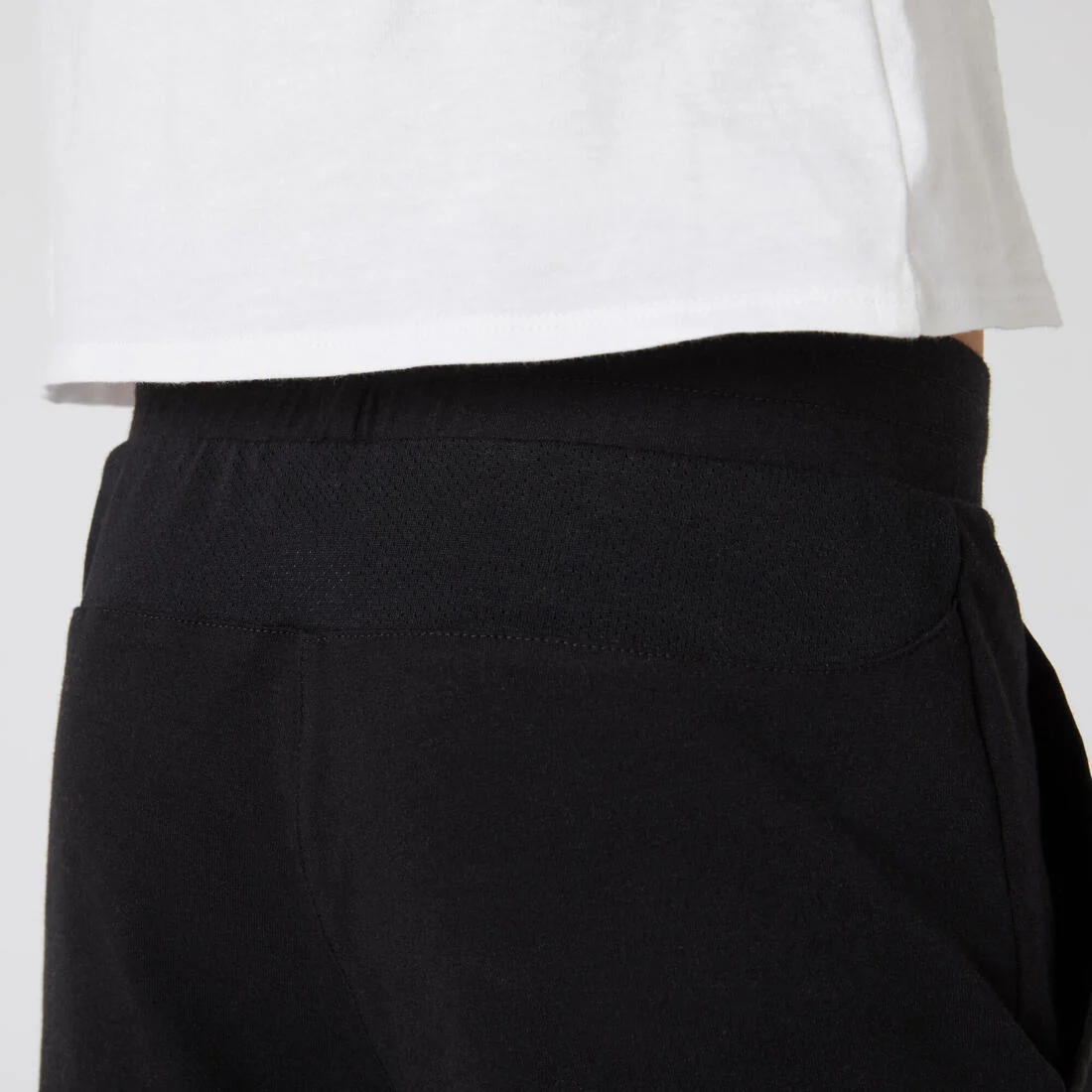 Kids' Light Slim-Fit Cotton Jogging Bottoms 500 - Black - Image 4