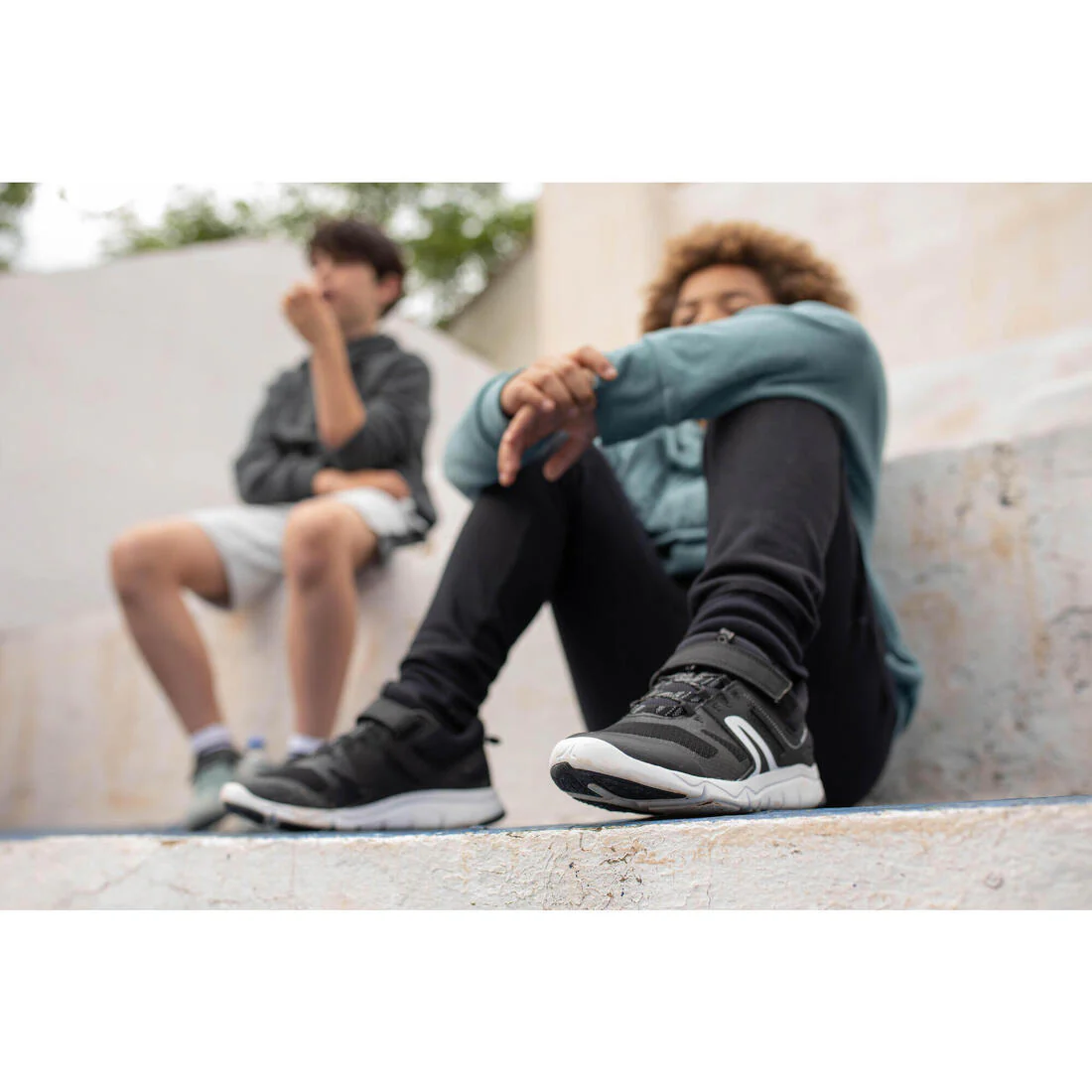 Kids' lightweight and breathable rip-tab trainers, teal - Image 7