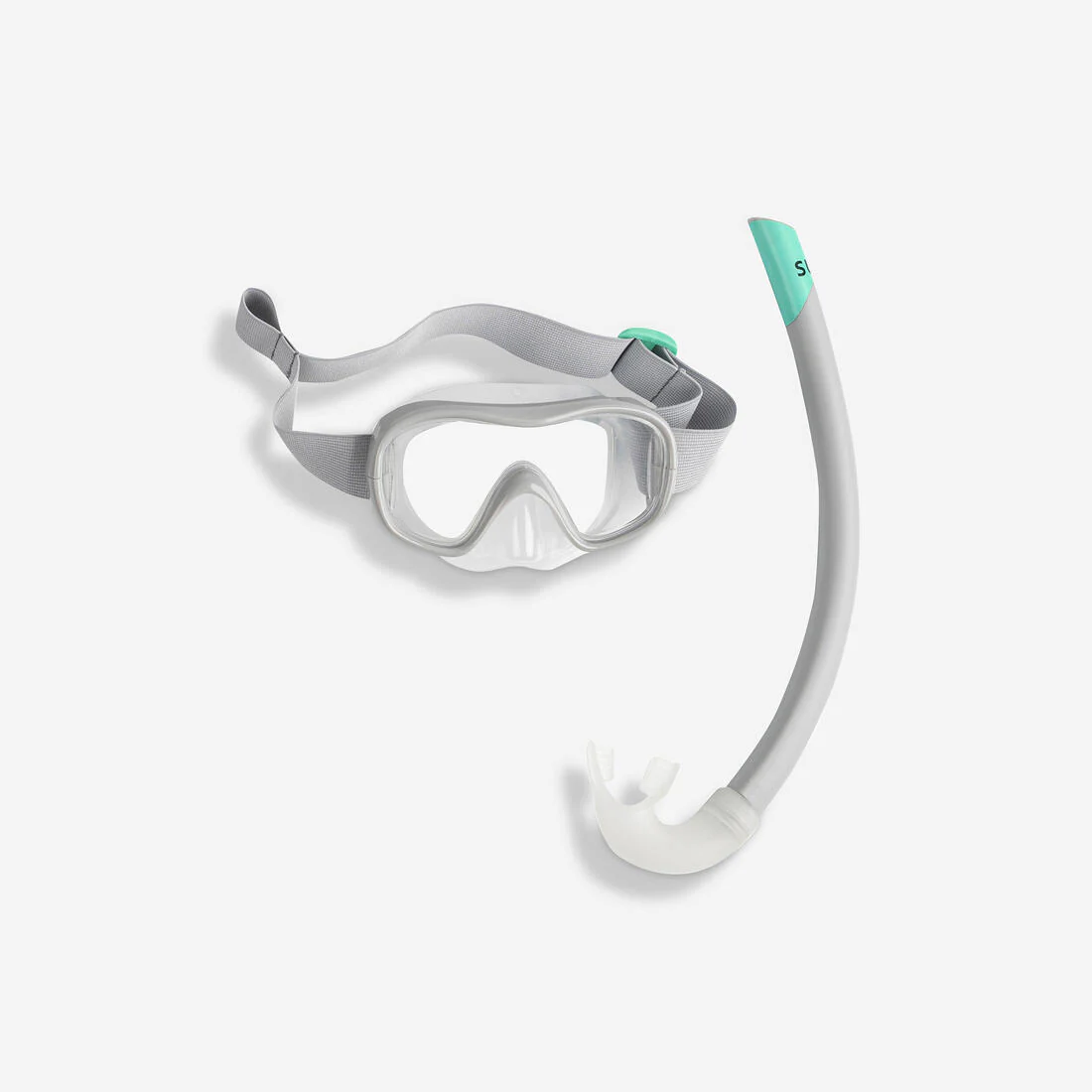 Kids’ mask and snorkel snorkelling kit 100, grey
