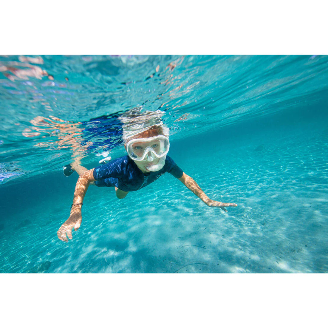 Kids’ mask and snorkel snorkelling kit 100, grey - Image 2