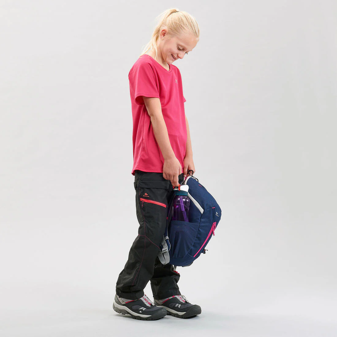 Kids’ Modular Hiking Trousers MH500 Aged 7-15 Black - Image 2