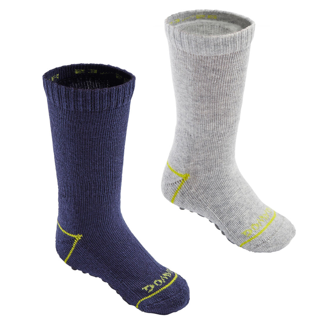 Kids' Non-Slip Socks Twin-Pack - Navy/Grey - Image 4