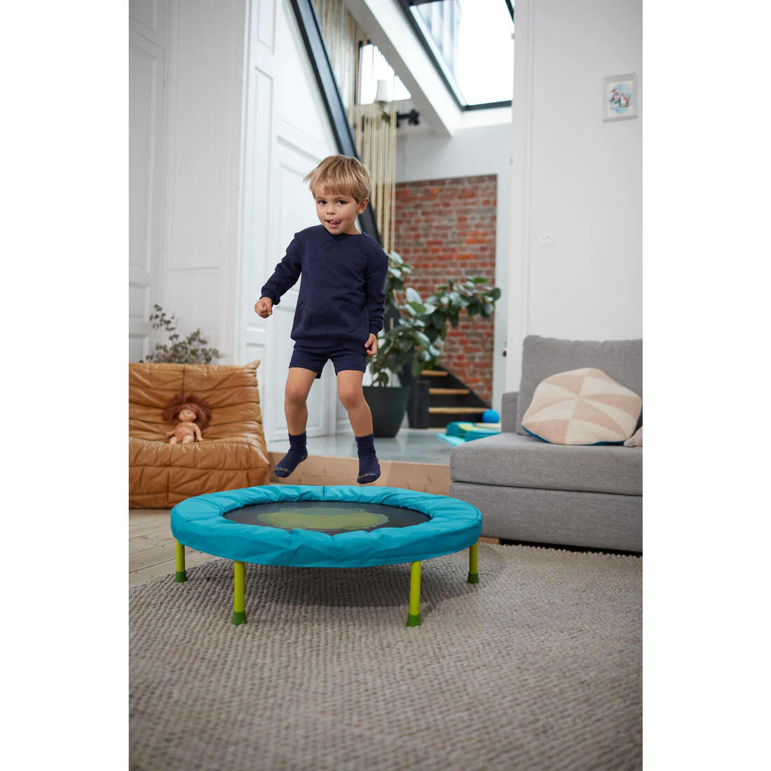 Kids' Non-Slip Socks Twin-Pack - Navy/Grey - Image 6