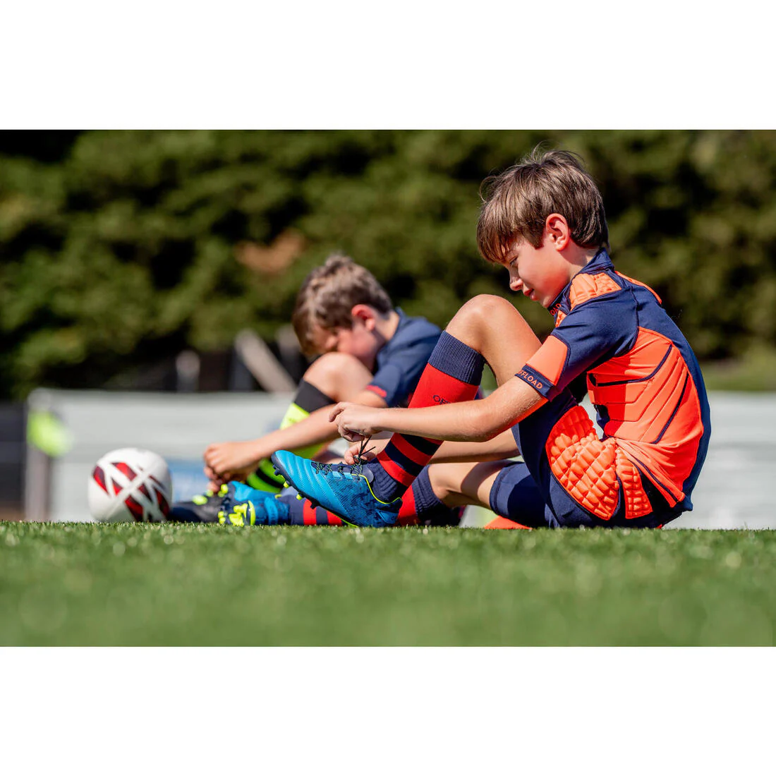 Kids’ Protective Rugby Undershorts R500 - Orange - Image 11