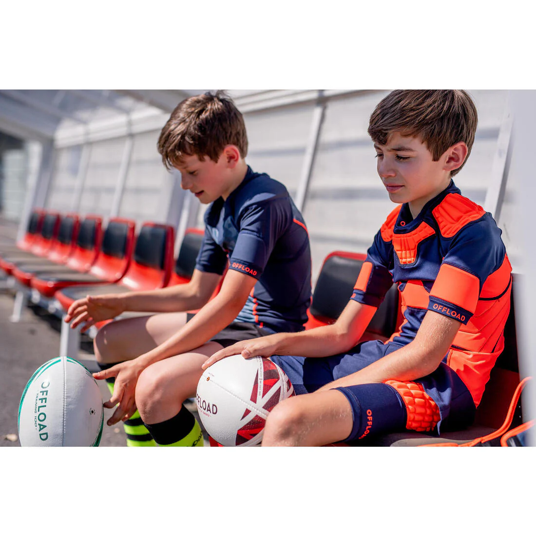 Kids’ Protective Rugby Undershorts R500 - Orange - Image 12