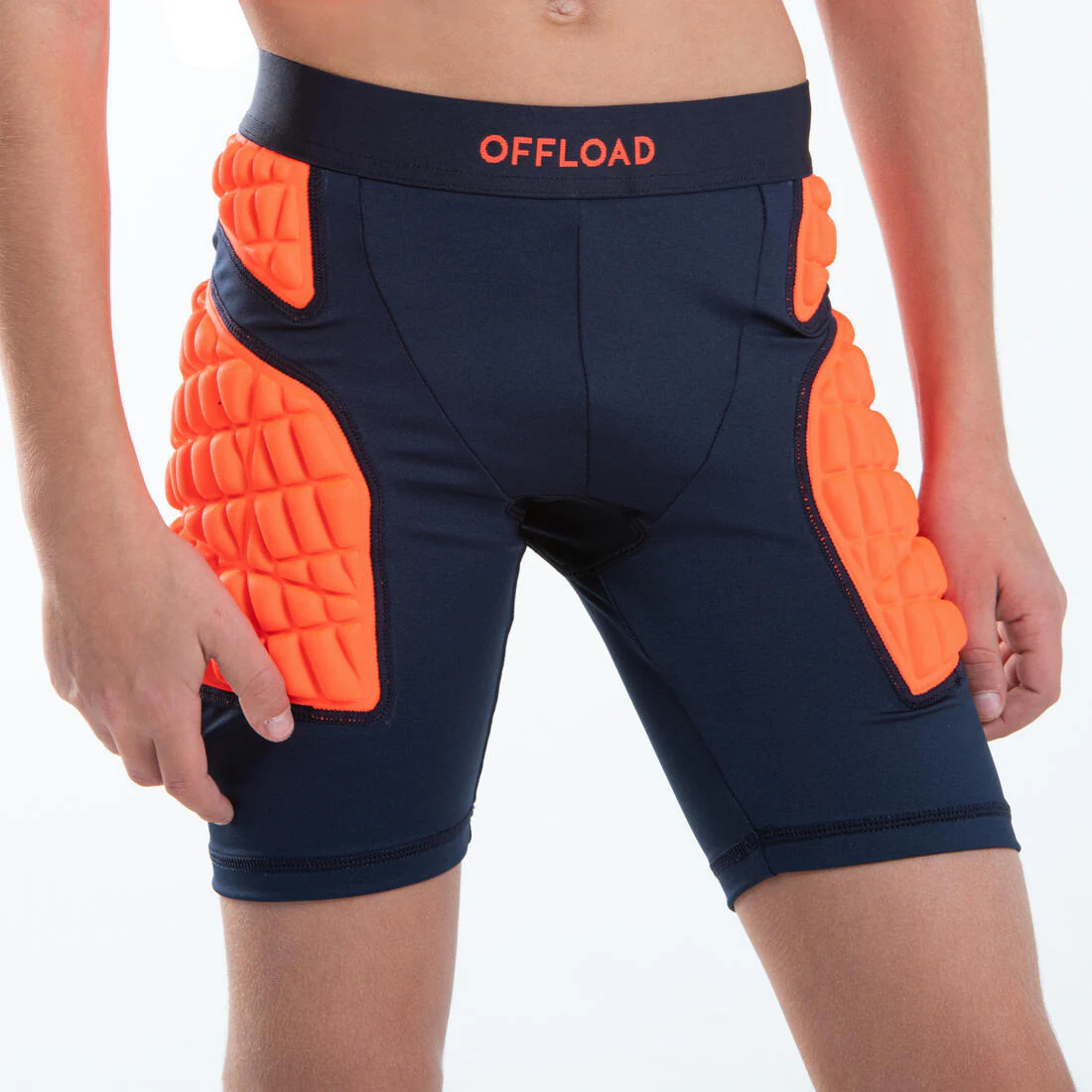 Kids’ Protective Rugby Undershorts R500 - Orange - Image 2