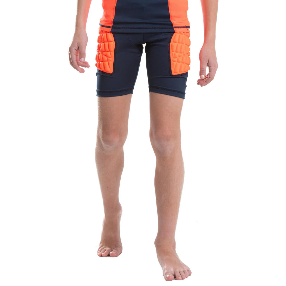 Kids’ Protective Rugby Undershorts R500 - Orange - Image 7