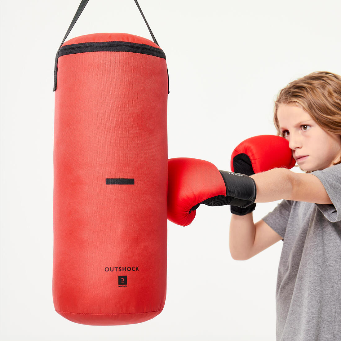 Kids' Punching Bag and Boxing Gloves Set - Red - Image 3