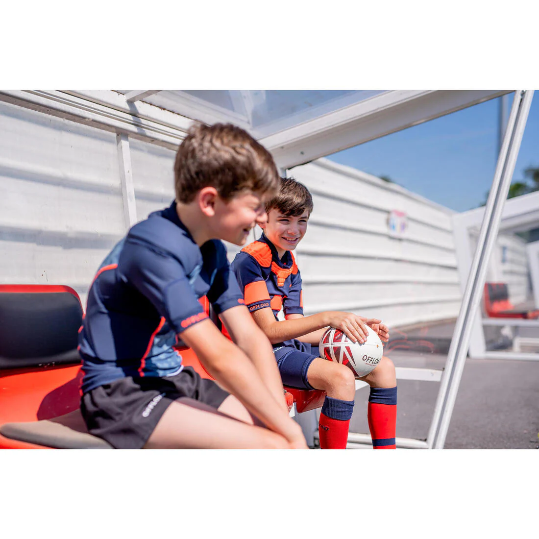 Kids' Rugby Shoulder Pads R100 - Blue/Grey - Image 12