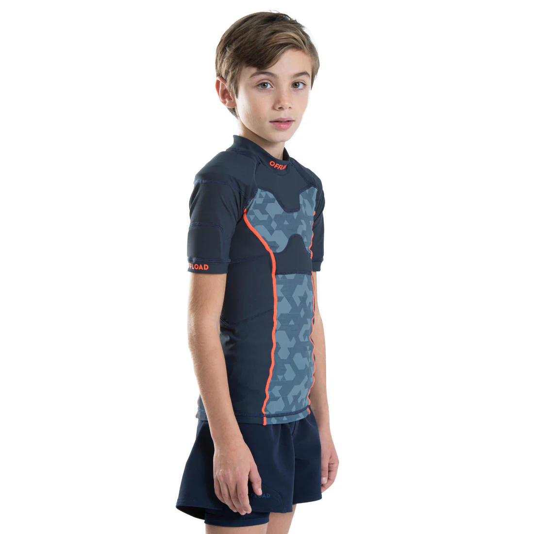 Kids' Rugby Shoulder Pads R100 - Blue/Grey - Image 3