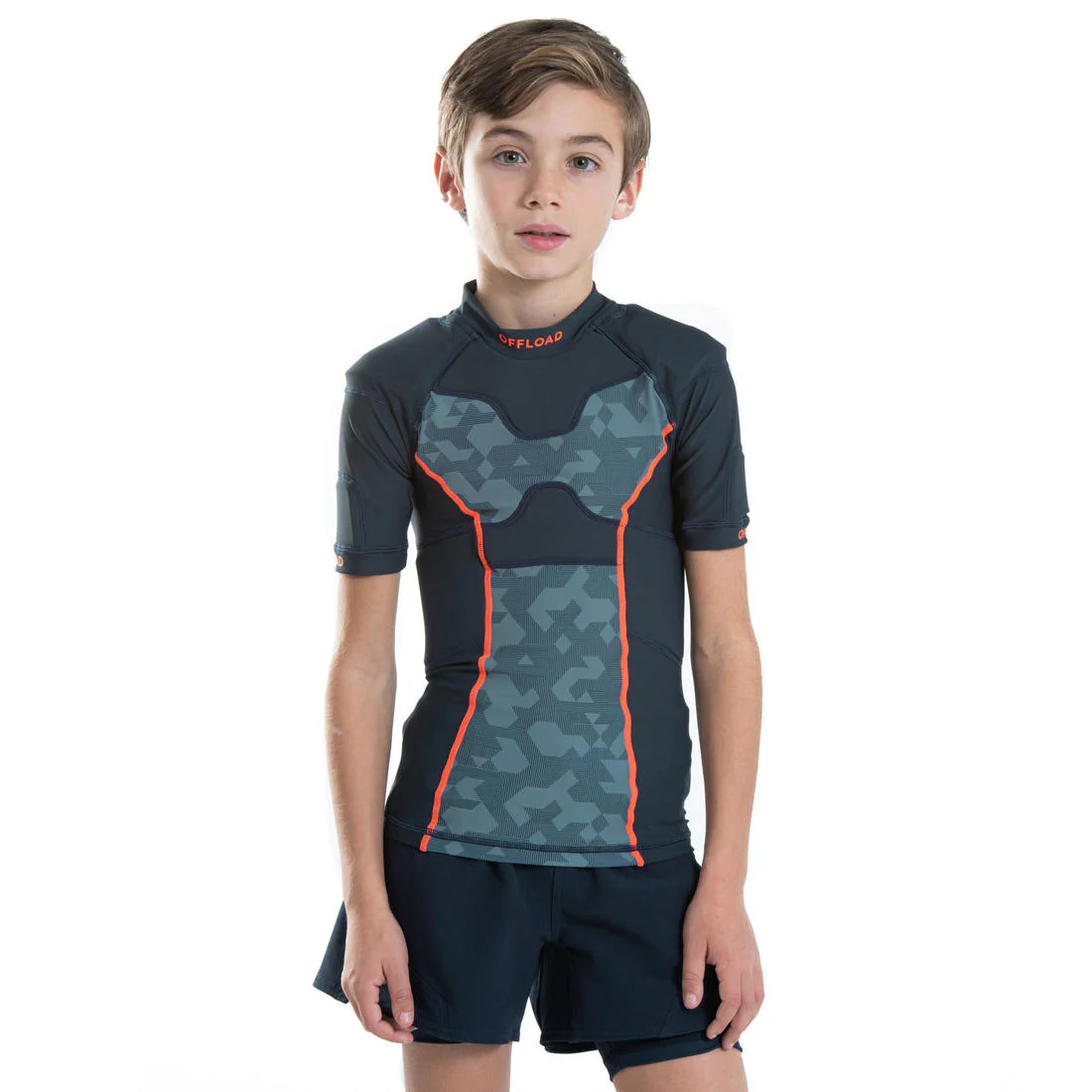 Kids' Rugby Shoulder Pads R100 - Blue/Grey - Image 5