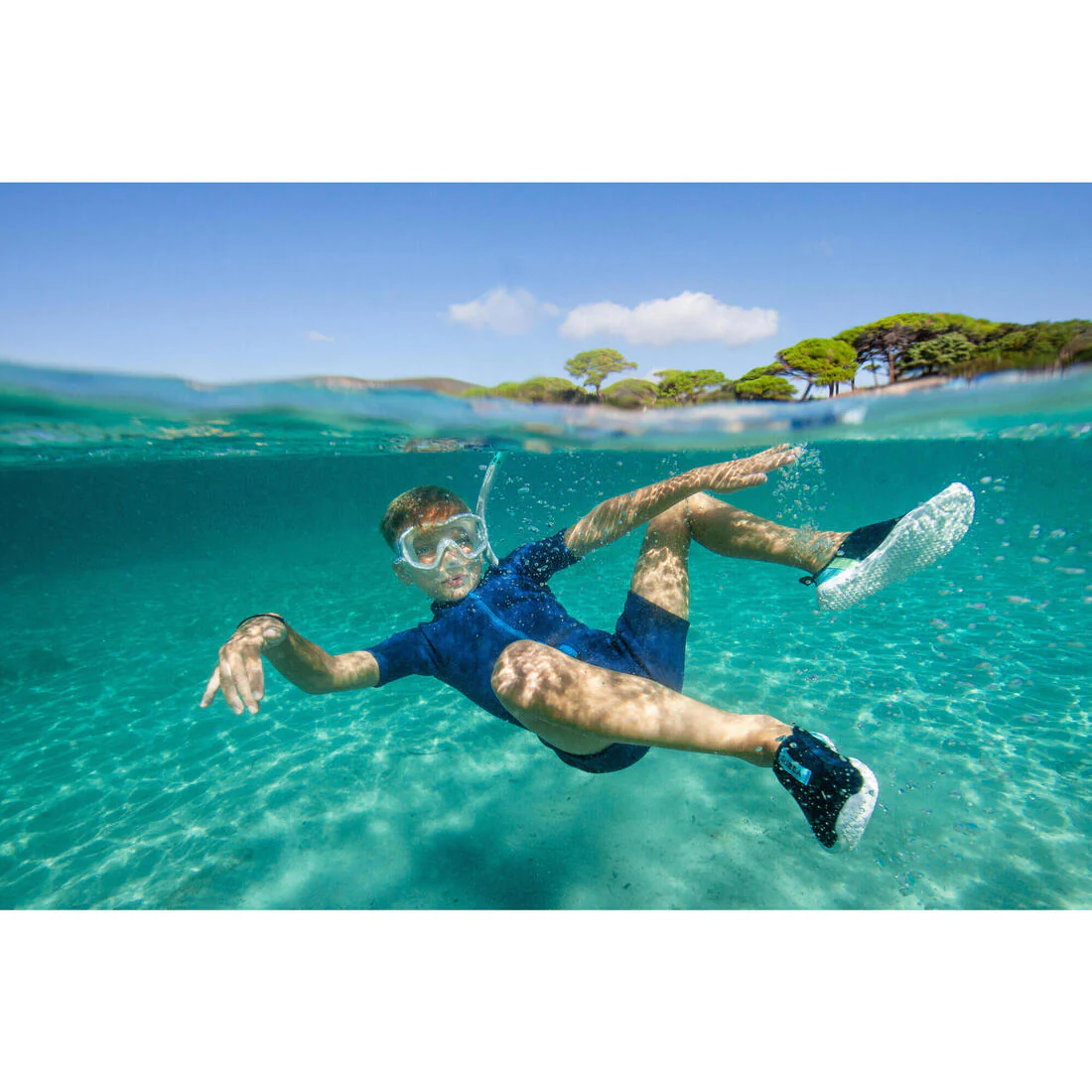 Kids' Scuba Snorkel - 100 Storm Grey - Image 6