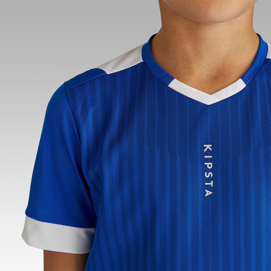 Kids' Short-Sleeved Football Shirt F500 - Blue - Image 6