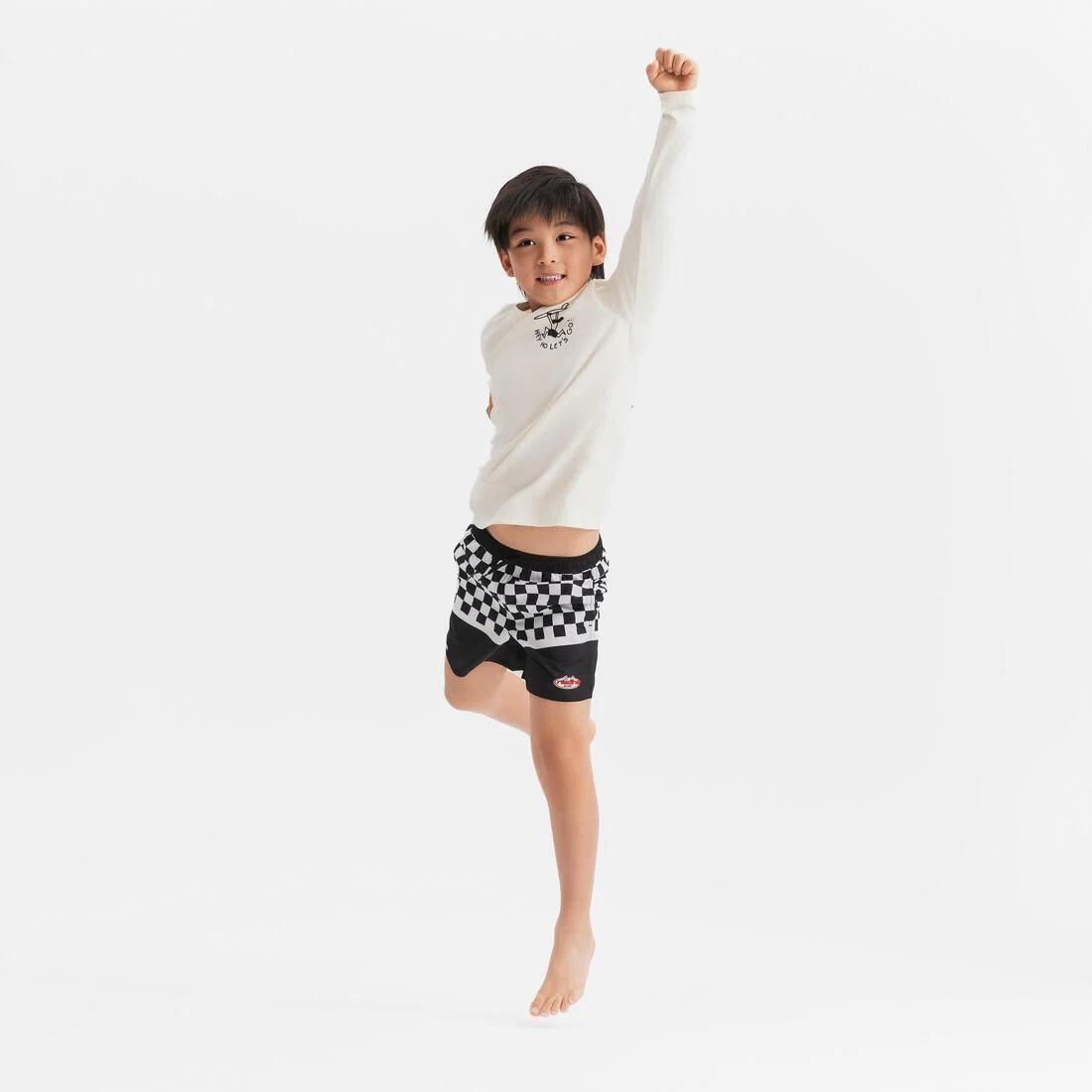 Kids’ surfing long sleeve UV-protection t-shirt - 100 Vibes parme - Image 17