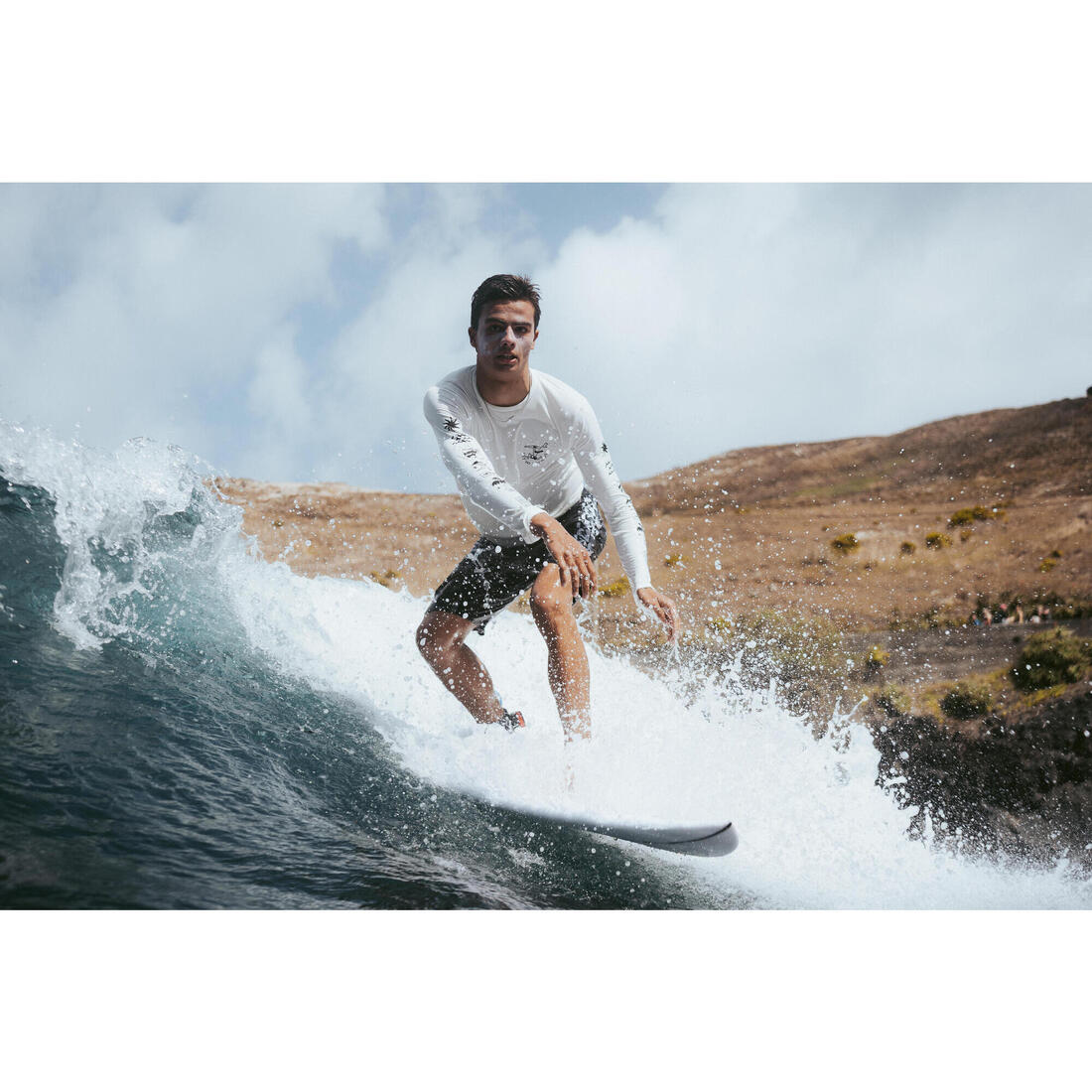 Kids’ surfing long sleeve UV-protection t-shirt - 100 Vibes parme - Image 20