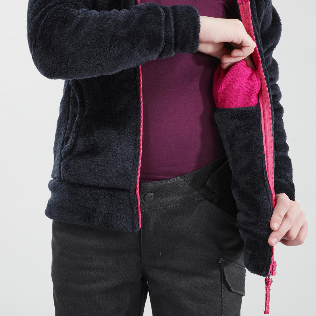 Kids’ warm hiking fleece jacket NH500 - 7-15 years Zip - Image 8
